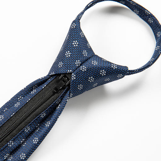 【礼盒装】罗蒙免打结拉链领带男士正装商务韩版休闲窄款懒人提花领带 商品图3