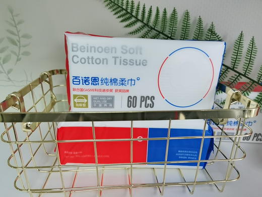百诺恩棉柔巾60抽新版（10包装） 商品图0