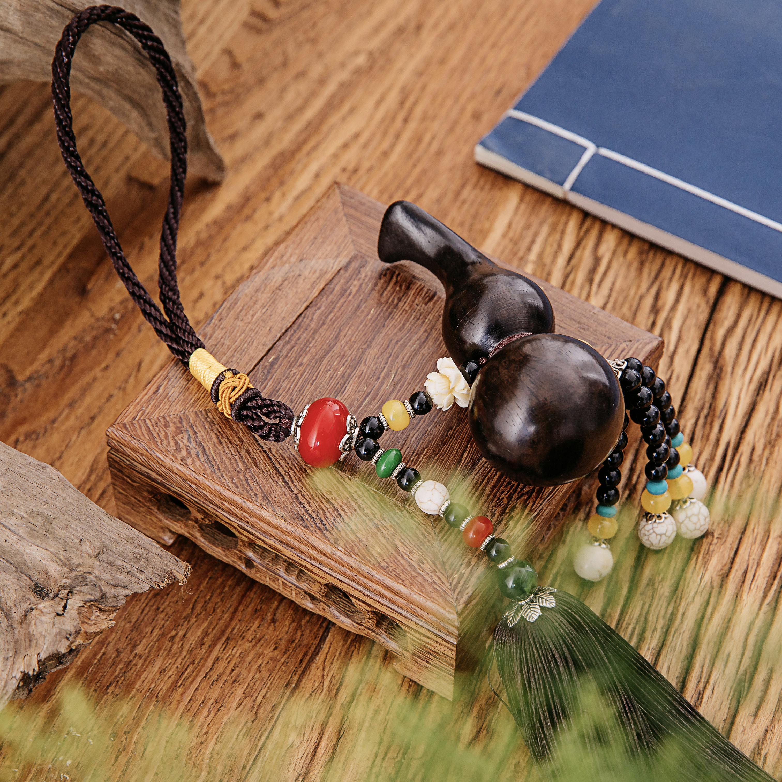 普陀念品黑檀葫芦汽车挂件佛保平安吊坠福禄挂饰