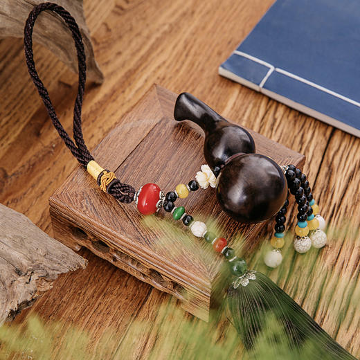 普陀念品黑檀葫芦汽车挂件佛保平安吊坠福禄挂饰 商品图0