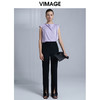 VIMAGE纬漫纪春夏新款时尚修身开叉喇叭裤高腰显瘦女长裤V1505109 商品缩略图0