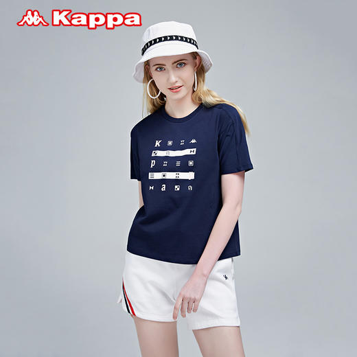 Kappa短袖女运动T恤休闲半袖夏季印花背心K0B42TD14 商品图2