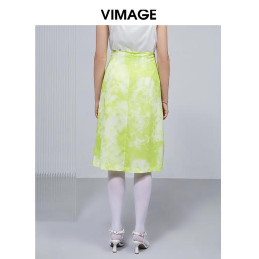 VIMAGE纬漫纪夏季优雅时尚高腰开叉百搭半身裙包臀裙女V1506119 商品图3