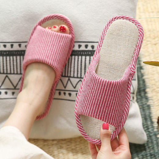 【春夏季棉麻拖鞋】男四季室内防滑简约情侣秋冬棉麻布亚麻拖鞋女 商品图2