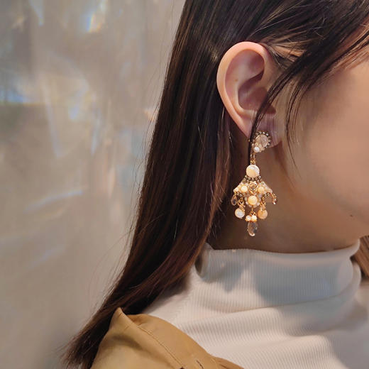 北京仓｜DUBLOS-Bolas-香槟色 耳环  [西班牙设计师] 商品图0