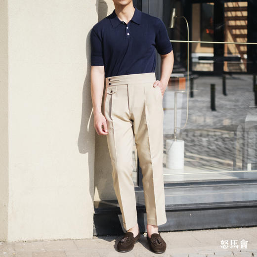 Huddersfield Quest Cottons 300克高克重高密度埃及棉卡其色意式工艺裤装 商品图2