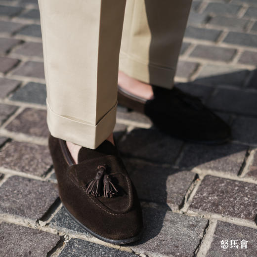 Huddersfield Quest Cottons 300克高克重高密度埃及棉卡其色意式工艺裤装 商品图5