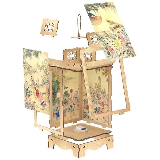 艺趣文创百子福灯木质拼插灯笼 商品图2