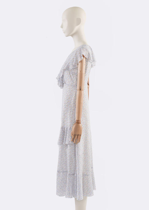 荷叶袖繁花度假长裙 商品图1