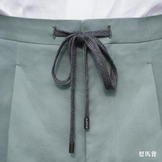 Huddersfield Quest Cottons 300克高克重高密度埃及棉绿色意式工艺裤装 商品图4