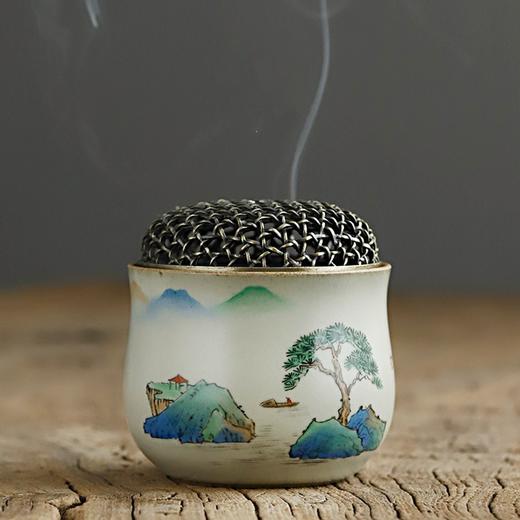 「汝窑手绘香炉」景德镇手工汝瓷陶瓷香炉 家用香薰室内茶道小香炉 商品图3