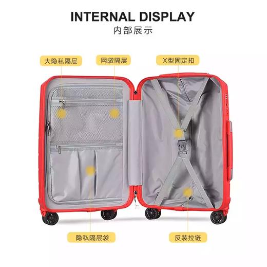 花花品质生活 | 假期出游鉮器-「新秀  丽代工厂同厂生产」抗摔防刮 静音万向轮登机行李箱来啦！轻型韩国进口pp材质行李箱！ 商品图5