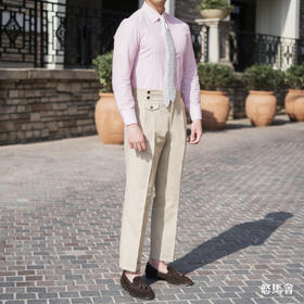 Huddersfield Quest Cottons 300克高克重高密度埃及棉卡其色意式工艺裤装