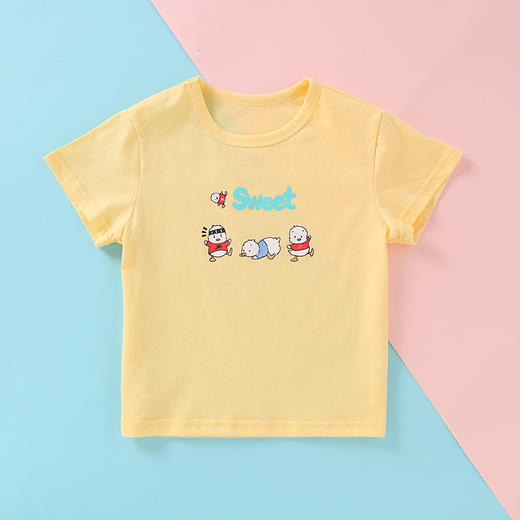 龙之涵儿童荷叶袖短袖T恤男女童全棉短袖背心 商品图4