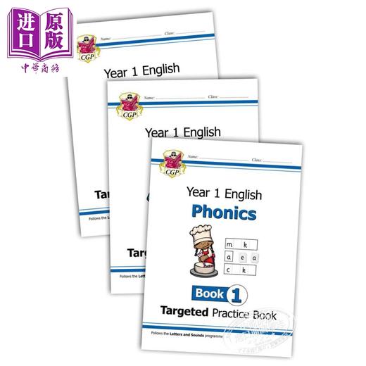 预售 CGP KS1 English Targeted Practice Book Phonics Year 1 英语自然拼读练习册一年级三册  商品图0