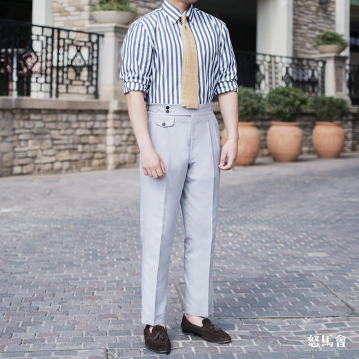 Huddersfield Quest Cottons 300克高克重高密度埃及棉灰色意式工艺裤装 商品图0