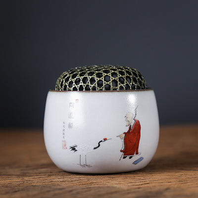 「汝窑手绘香炉」景德镇手工汝瓷陶瓷香炉 家用香薰室内茶道小香炉 商品图9