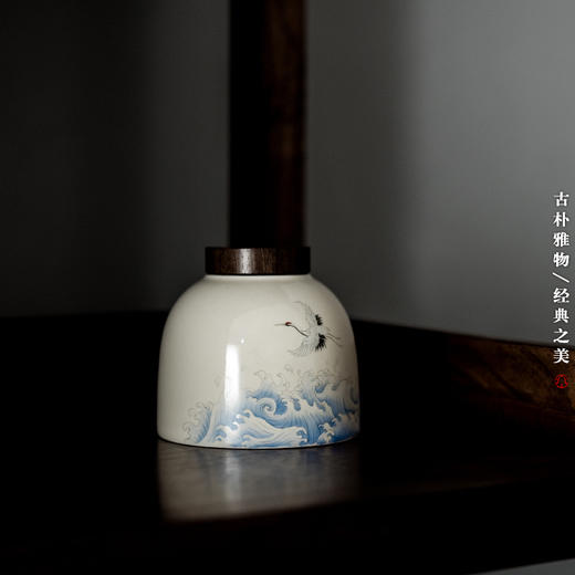 「仿古陶瓷茶叶罐」醒茶罐 手绘中式复古陶瓷小茶罐 茶仓储茶罐 商品图1