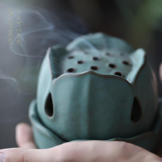 「景德镇陶瓷青山香炉摆件」中式创意家用室内装饰陶瓷塔香盘檀香炉 商品图0