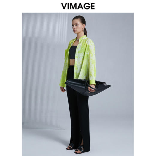 VIMAGE纬漫纪春夏修身长袖衬衫衬衣上衣女V1509115 商品图2