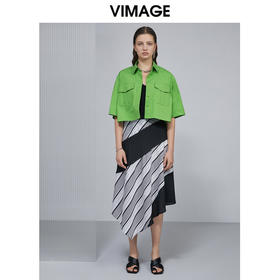 VIMAGE纬漫纪女装夏季新款时尚轻薄透气开衫短款上衣V1509122
