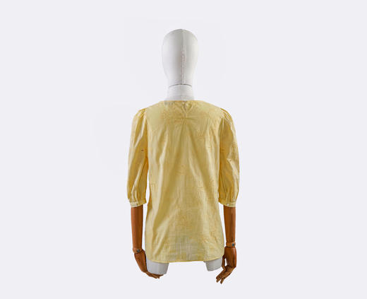 设计感套头抽褶规则泡泡袖衬衫 商品图3