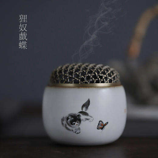 「汝窑手绘香炉」景德镇手工汝瓷陶瓷香炉 家用香薰室内茶道小香炉 商品图12