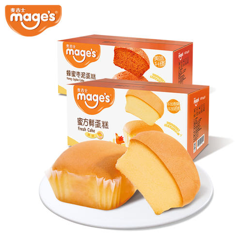 休闲零食-麦吉士蜜方鲜蛋糕960g+蜂蜜枣泥蛋糕960g 商品图0