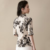 上海旗袍厂AYK-QF-210301印花亚麻上衣女修身中袖立领唐装女复古女装2021夏季新品国风 商品缩略图3