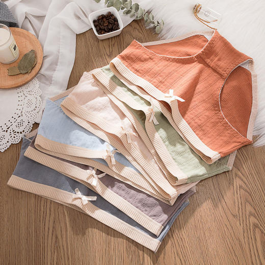 【四条优惠装】内裤女纯棉少女学生日系去菌全棉裆无痕透气中腰女士三角裤头 商品图3