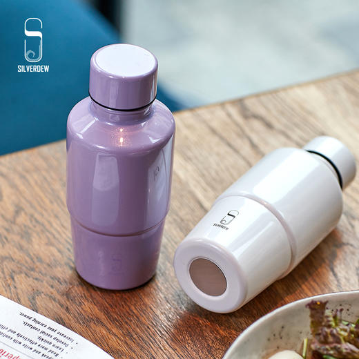 诗芙迪(SILVERDEW)不锈钢创意保温杯咖啡瓶男女水杯礼物小巧便携大肚杯350ml 商品图0