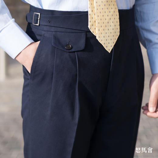 Huddersfield Quest Cottons 300克高克重高密度埃及棉藏蓝色意式工艺裤装 商品图4