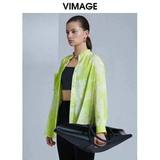 VIMAGE纬漫纪春夏修身长袖衬衫衬衣上衣女V1509115 商品图1