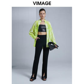 VIMAGE纬漫纪春夏修身长袖衬衫衬衣上衣女V1509115