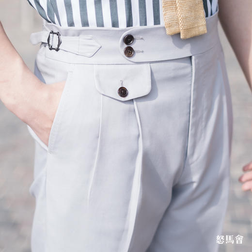 Huddersfield Quest Cottons 300克高克重高密度埃及棉灰色意式工艺裤装 商品图4