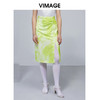 VIMAGE纬漫纪夏季优雅时尚高腰开叉百搭半身裙包臀裙女V1506119 商品缩略图0