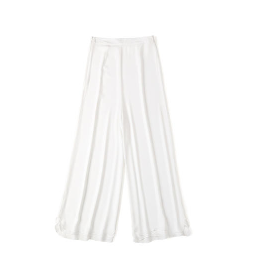 上海旗袍厂AYK-QF-210405双层雪纺白裤女宽松薄款七分裤阔腿裤2021夏新品简约时尚女裤 商品图4