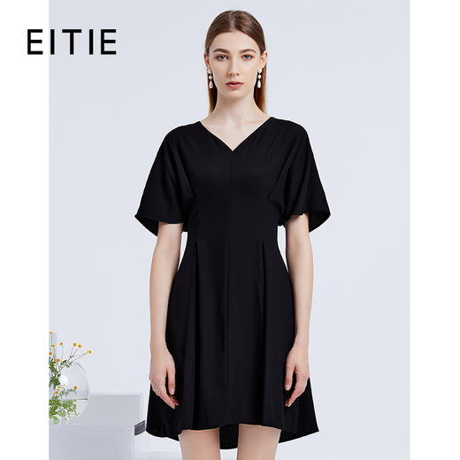 EITIE爱特爱夏季新款洋气百搭舒适轻薄收腰显瘦A字连衣裙女B2107728 商品图5