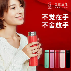 诗芙迪(SILVERDEW)保温杯男女水杯子大容量便携316不锈钢商务气质直身杯380ml