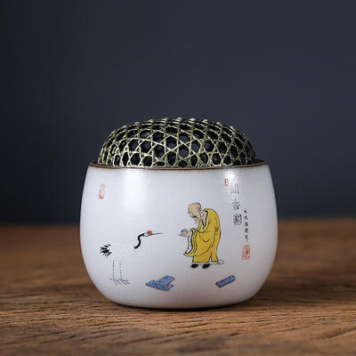 「汝窑手绘香炉」景德镇手工汝瓷陶瓷香炉 家用香薰室内茶道小香炉 商品图10