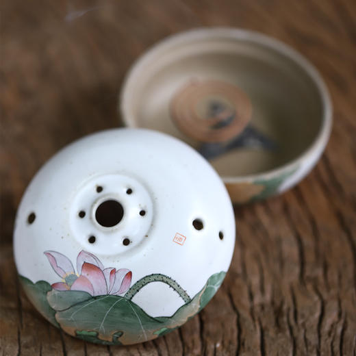 「景德镇手绘茶道香炉」盘香家用供佛 手工陶瓷小号卧室创意摆件 商品图13