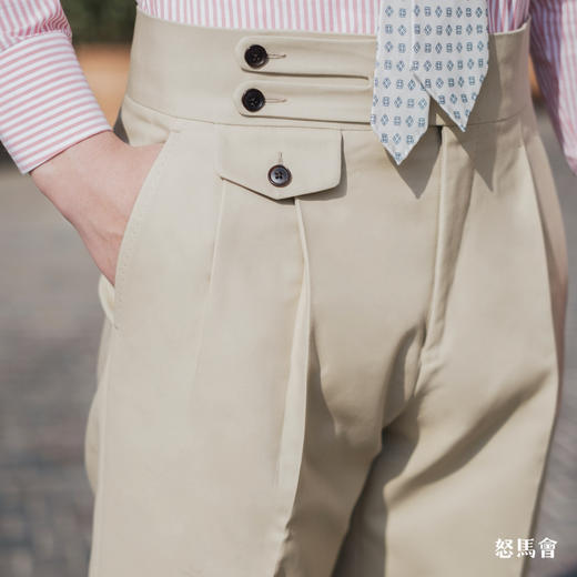 Huddersfield Quest Cottons 300克高克重高密度埃及棉卡其色意式工艺裤装 商品图4