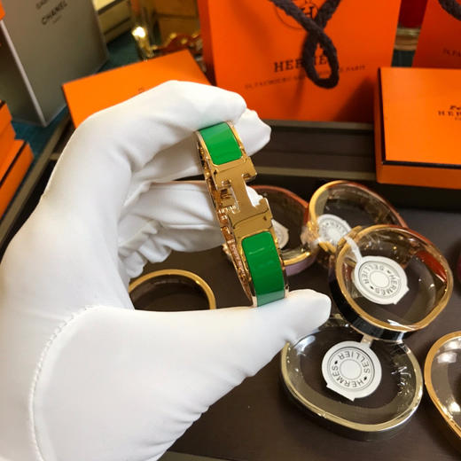 爱马仕H手镯-丛林绿珐琅 商品图1