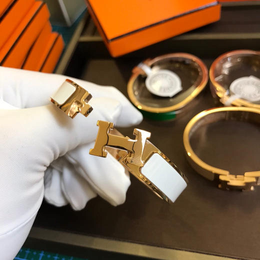 爱马仕H手镯-白色珐琅 商品图8