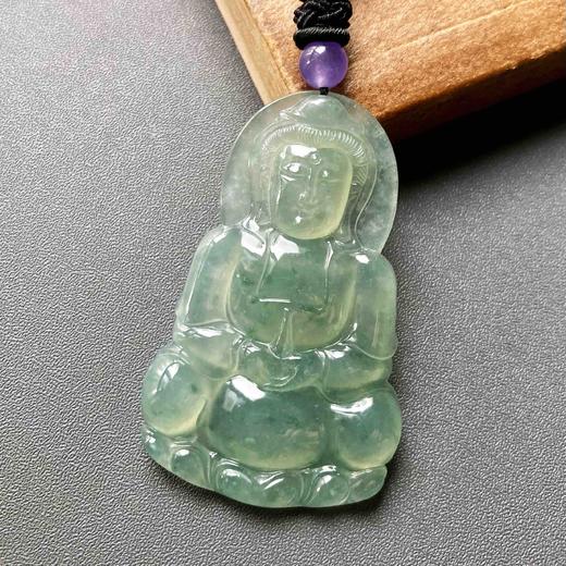 冰种晴水绿飘花翡翠大观音 商品图1