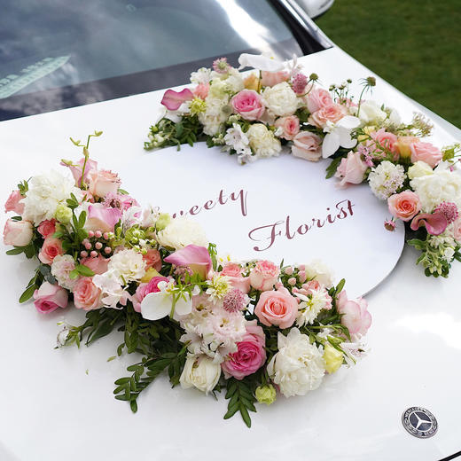 「天生一对」-粉白色圆形混婚车 商品图1