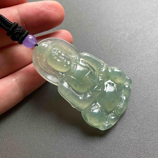 冰种晴水绿飘花翡翠大观音 商品图13