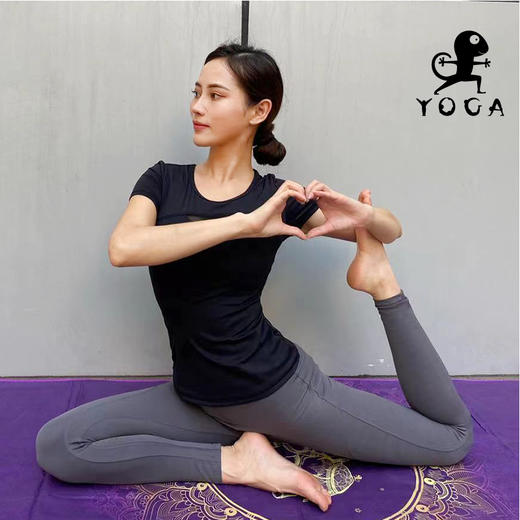 壁虎瑜伽《2104SY029》修腰高弹瑜伽短袖（可拆卸胸垫）【5天发货】 商品图5