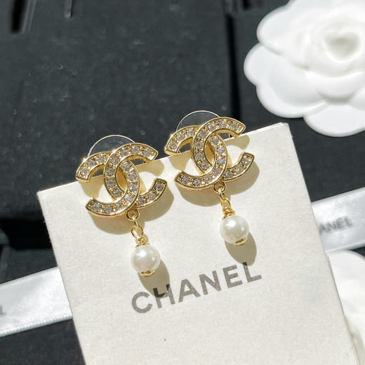 CHANEL香奈儿双c珍珠耳钉耳环 商品图5