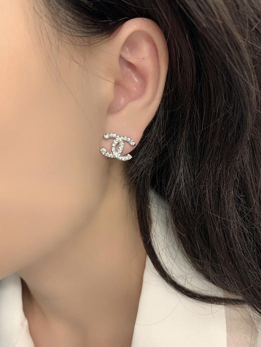 CHANEL香奈儿双c满钻耳钉耳环 商品图0